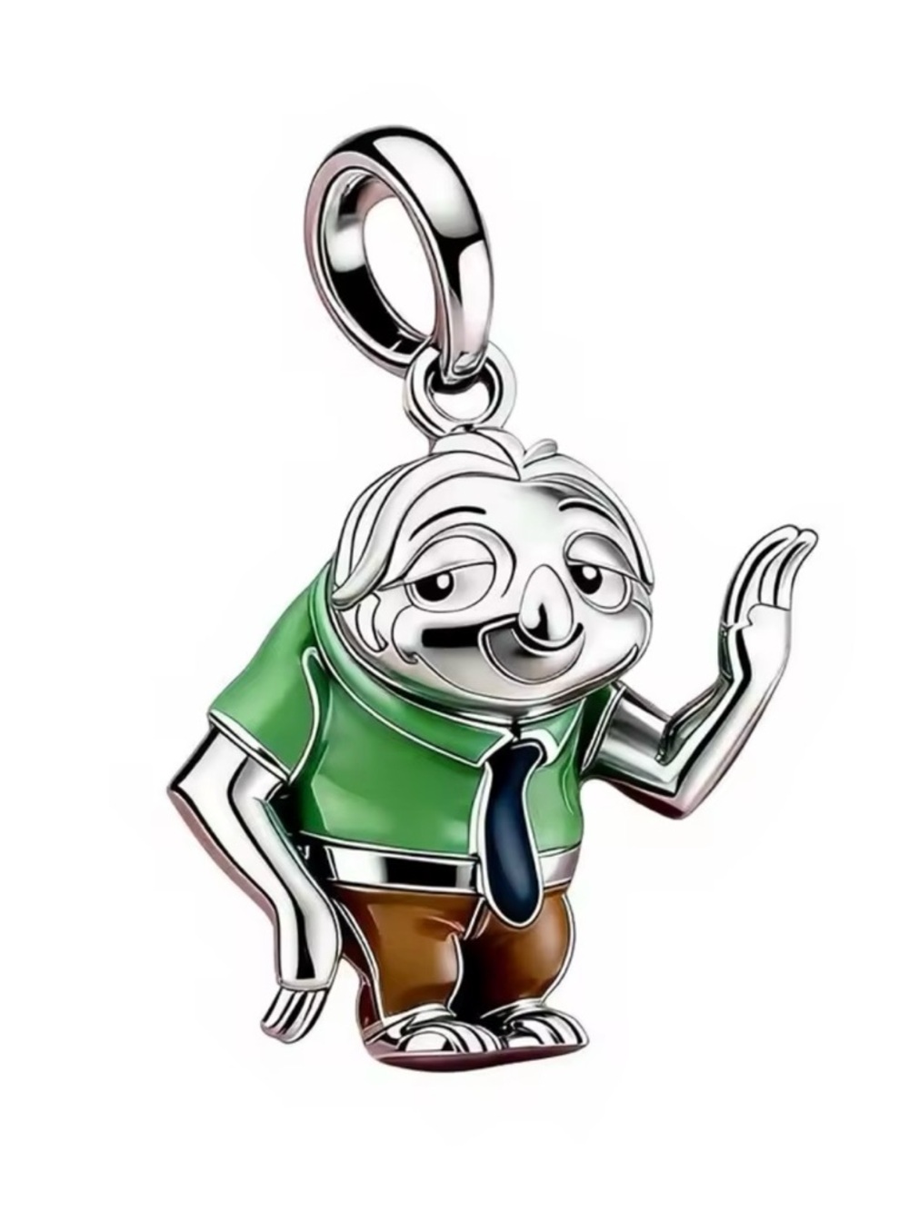 Disney’s Zootopia flash Slothmore Charm Pendant with Green Shirt and Brown Pants